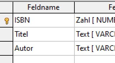 Schlüssel einer Tabelle