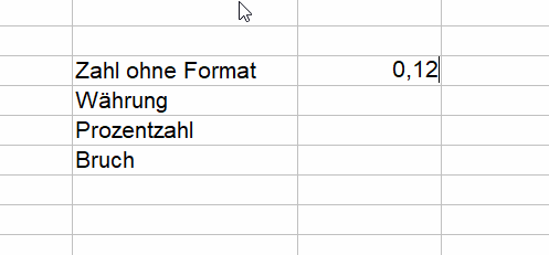 Formatoptionen des Datentyps Zahl